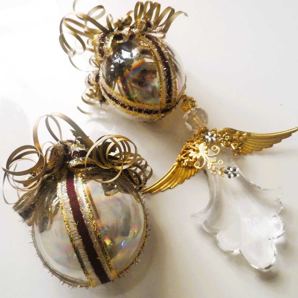 Vintage Christmas glass ornaments 3pcs., - $16